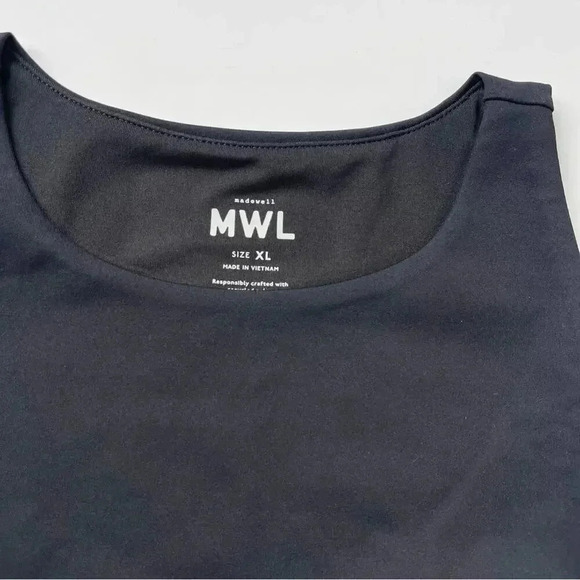 Madewell Women's MWL Form Racerback Crop Top Size XL in Black NWT - Picture 4 of 6